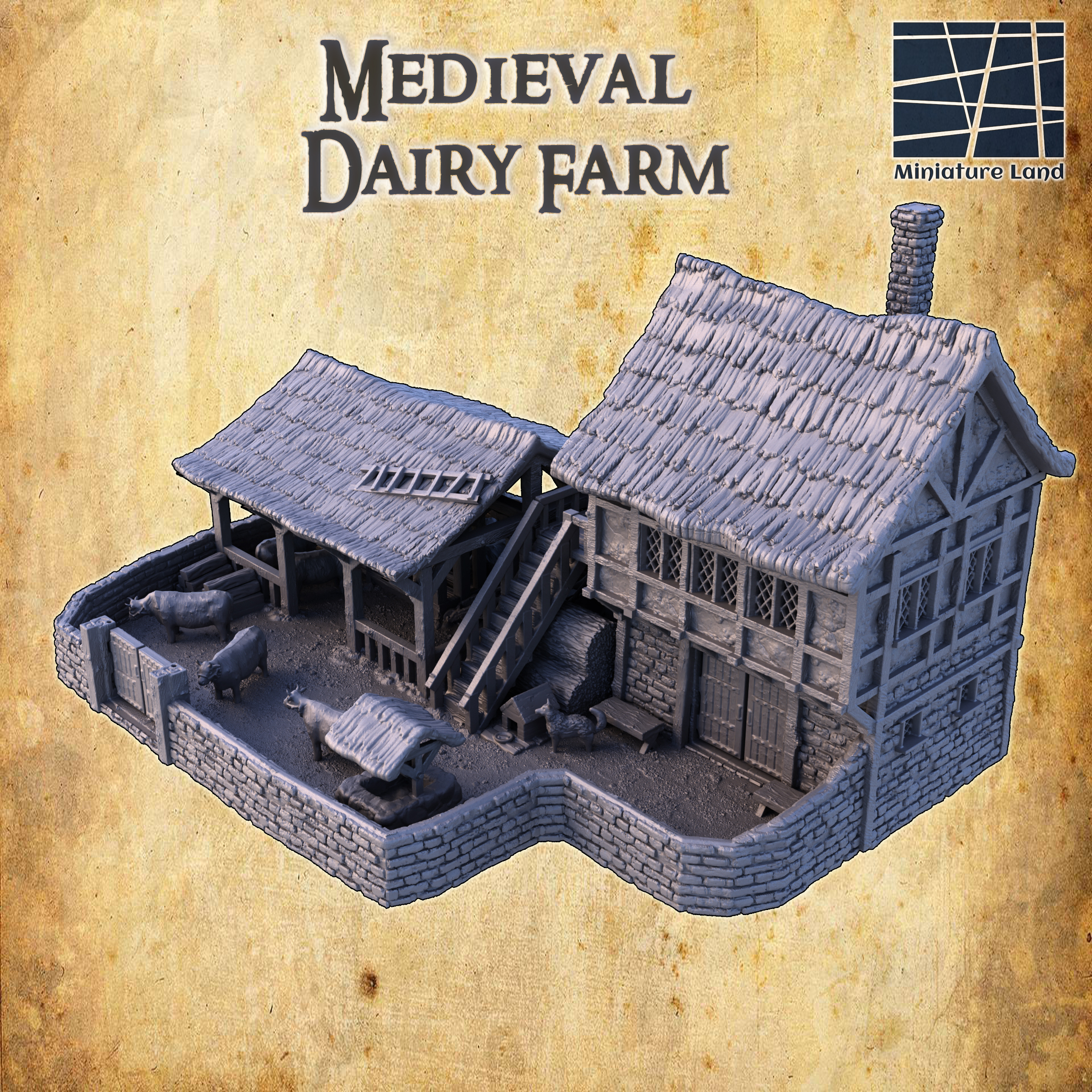 Medieval Dairy Farm- Tabletop Terrain - 28 MM